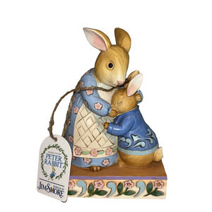 Jim Shore Beatrix Potter Mrs. Rabbit and Peter Rabbit "don't get into mischief"
